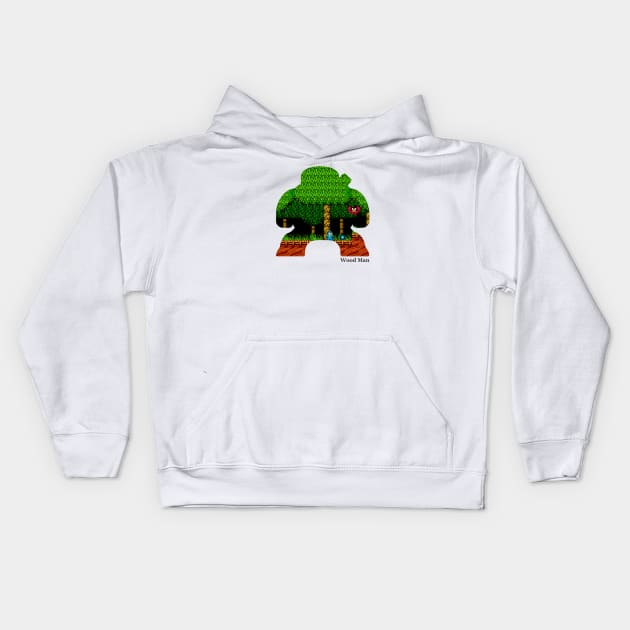 Wood Man Silhouette - Mega Man 2 Kids Hoodie by Desperado902